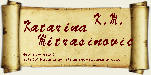 Katarina Mitrašinović vizit kartica